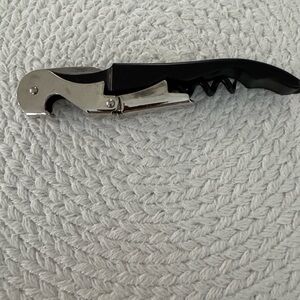 Vintage Ruffino Black and Silver Corkscrew Wine Opener